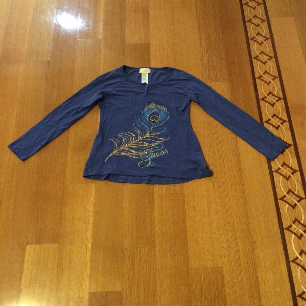 Guess - Girls Blue T-Shirt - Size L(14)